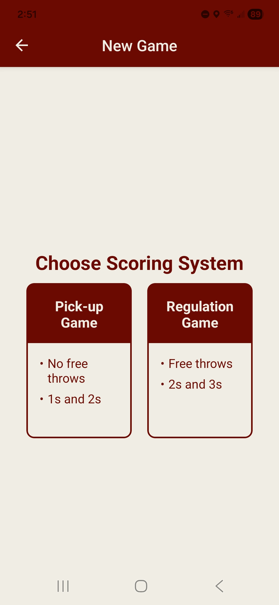 scoring system